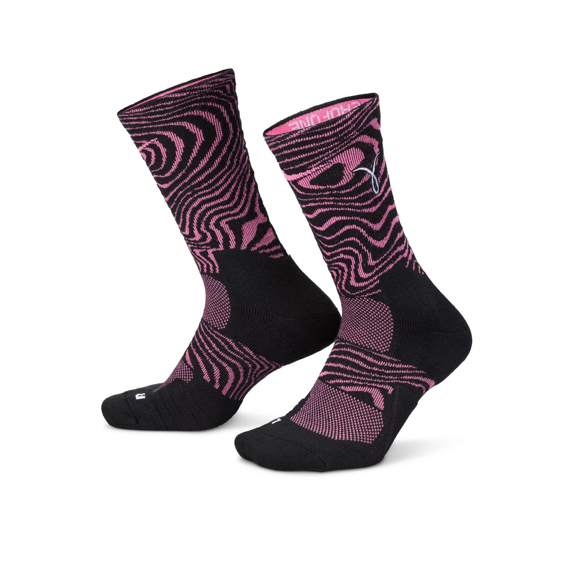 Nike Elite Kay Yow Basketball Crew Socks - Hyper Pink/Black